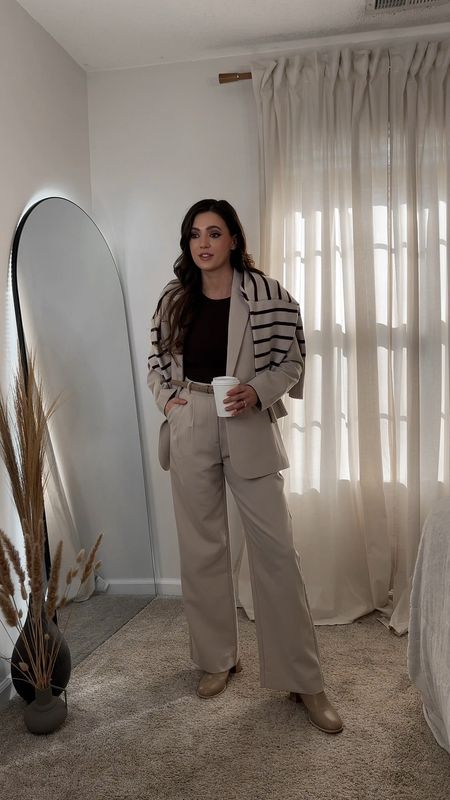Work outfit, work wear, office outfit, spring outfits, winter outfits

First outfit are the Sloane pants and blazer in light taupe, 4th outfit are Sloane pants in Light Brown. I wear size 27 regular in both! 

#LTKworkwear #LTKMostLoved #LTKVideo