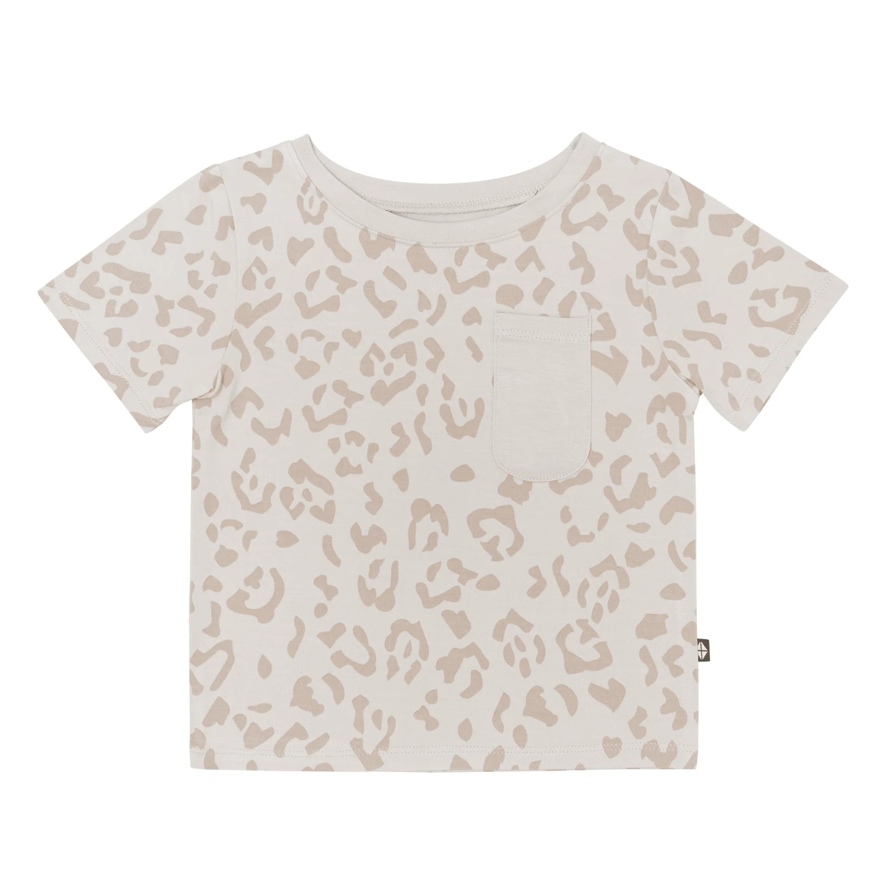 Toddler Crew Neck Tee in Oat Leopard | Kyte BABY