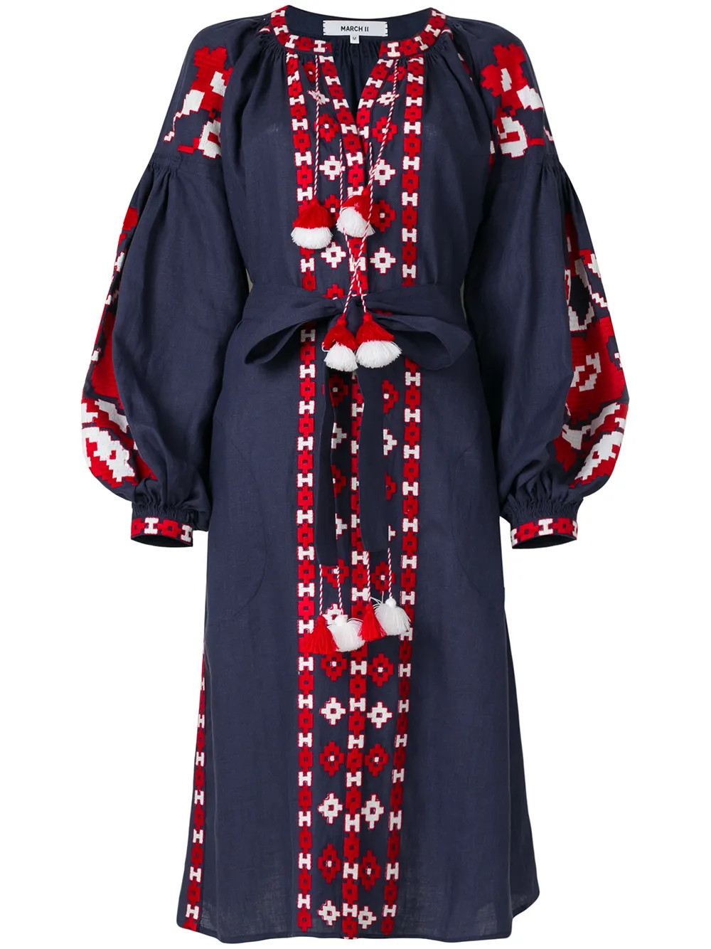 March 11 Flower Pixel embroidered dress - Blue | FarFetch US