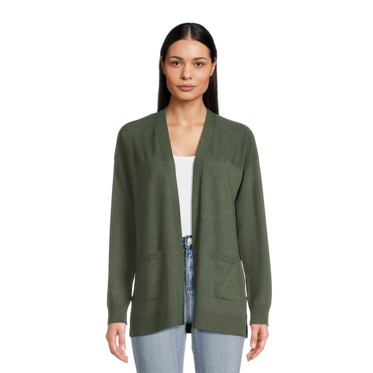 Time and Tru Women's Lightweight Open Front Cardigan | Walmart (US)