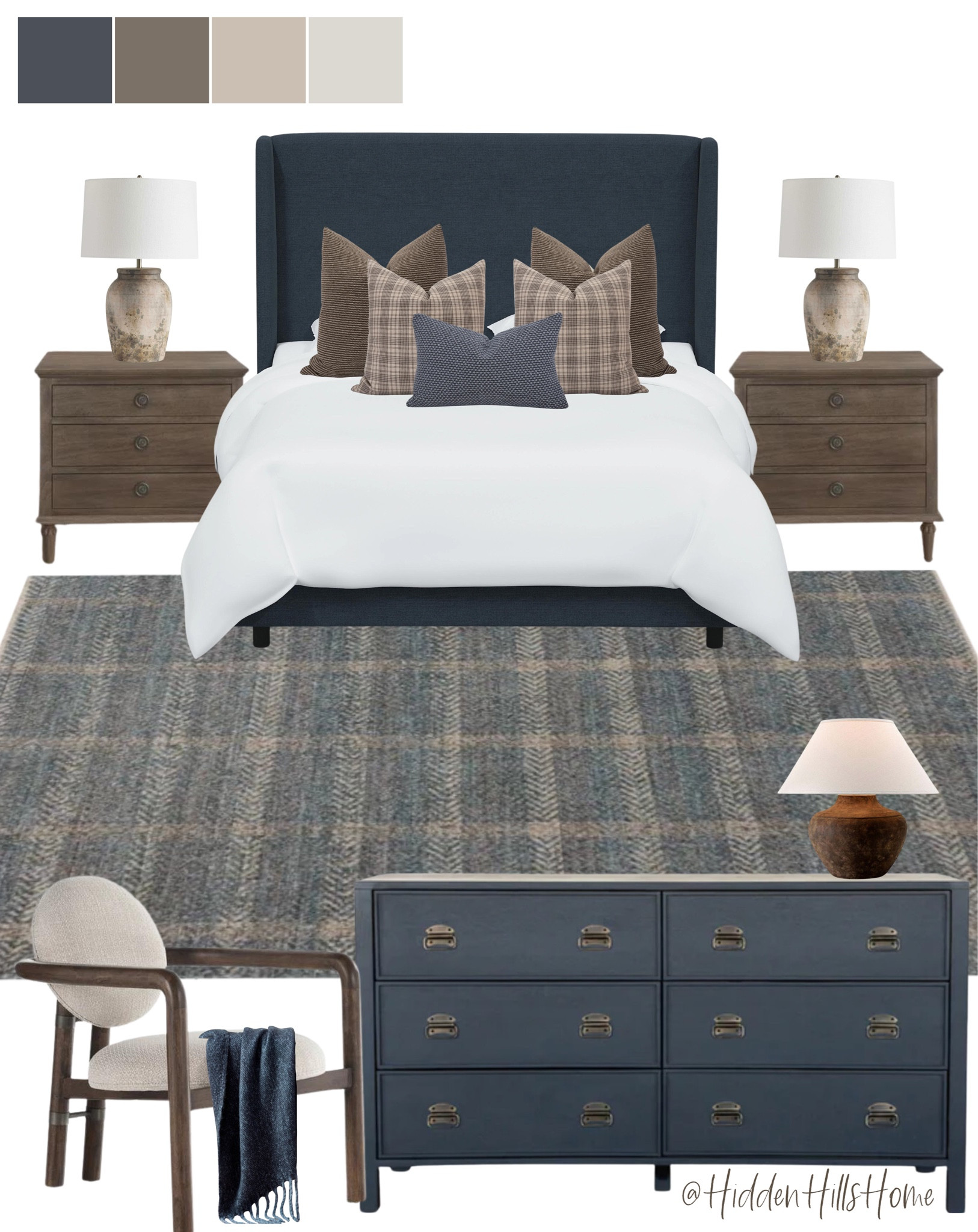 Masculine bedroom decor, teen boys room decor, navy blue and brown bedroom mood board, bedroom design, home decor #boysbedroom 

#LTKsalealert #LTKmens #LTKhome