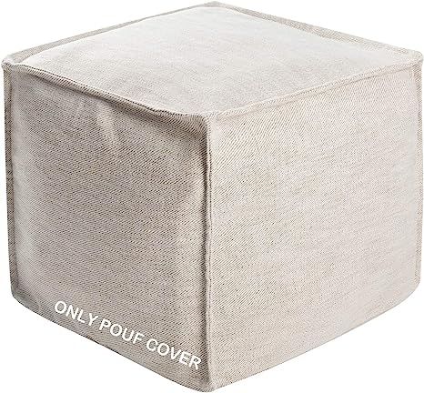 Unstuffed Pouf Cover, Storage Bean Bag Cubes, Ottoman Pouf Foot Rest Footstool, Solid Square Pouf... | Amazon (US)