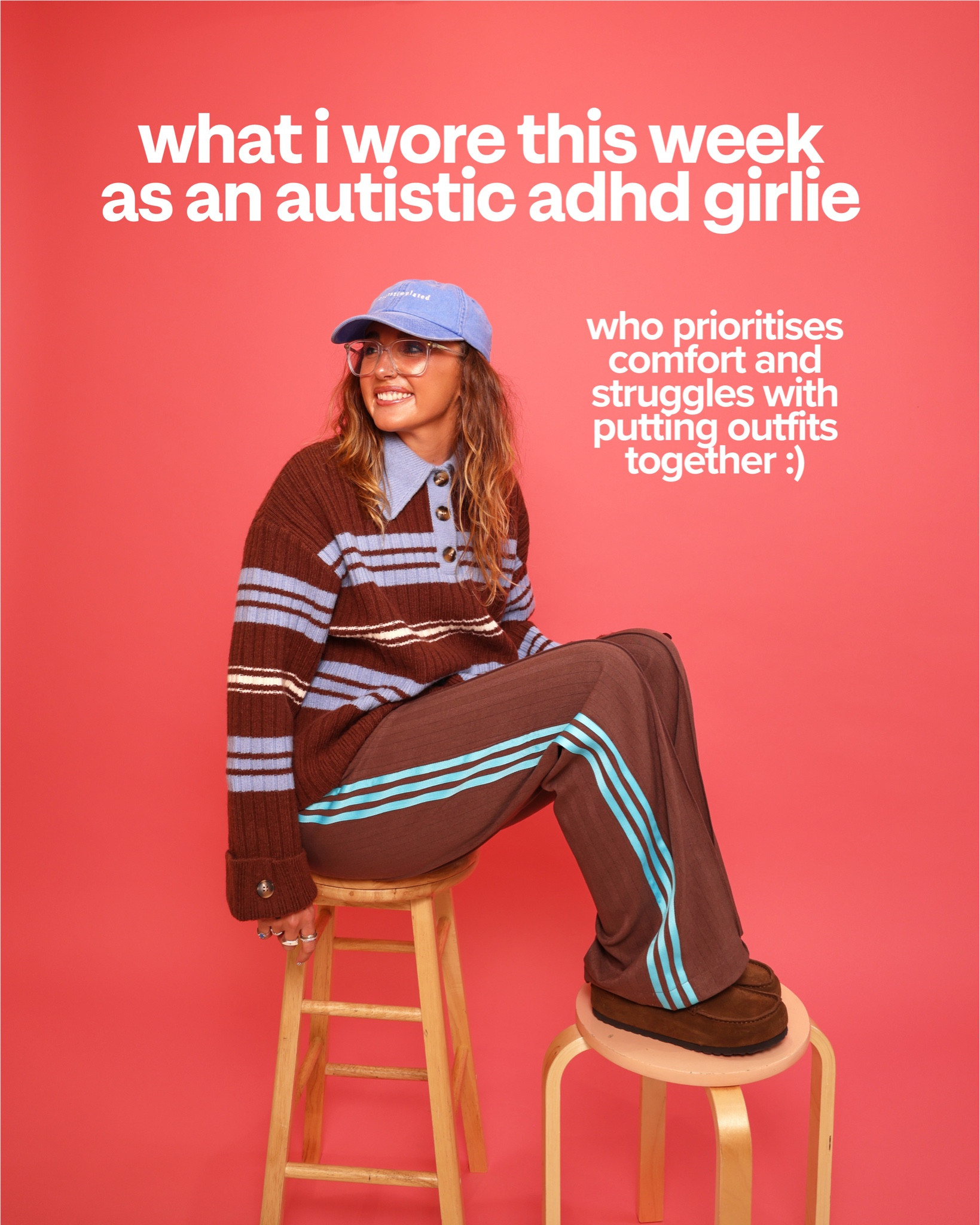 what i wore this week as an autistic adhd girlie who prioritises comfort and struggles with putting outfits together :)