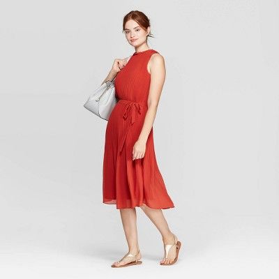 Women's Sleeveless Round Neck Maxi A Line Dress - A New Day™ Rust | Target
