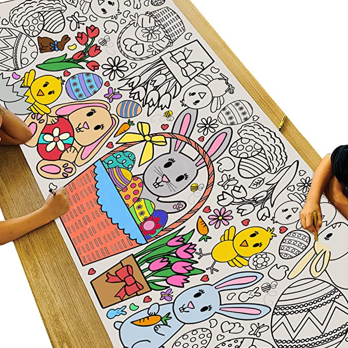 Tiny Expressions Giant Easter Bunny Activity Poster for Families - 30 x 72 Inches Jumbo Paper Col... | Amazon (US)