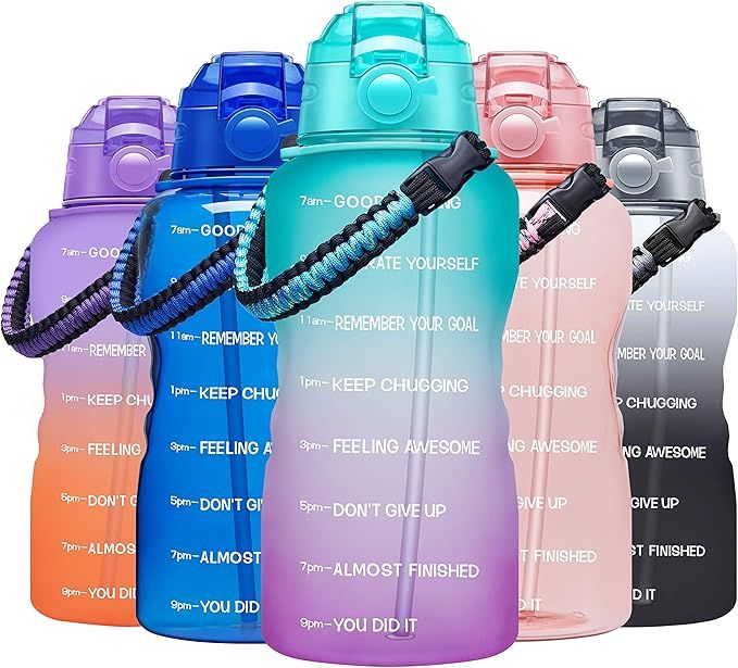 Fidus Large Half Gallon/64OZ Motivational Water Bottle with Paracord Handle & Removable Straw - B... | Amazon (US)
