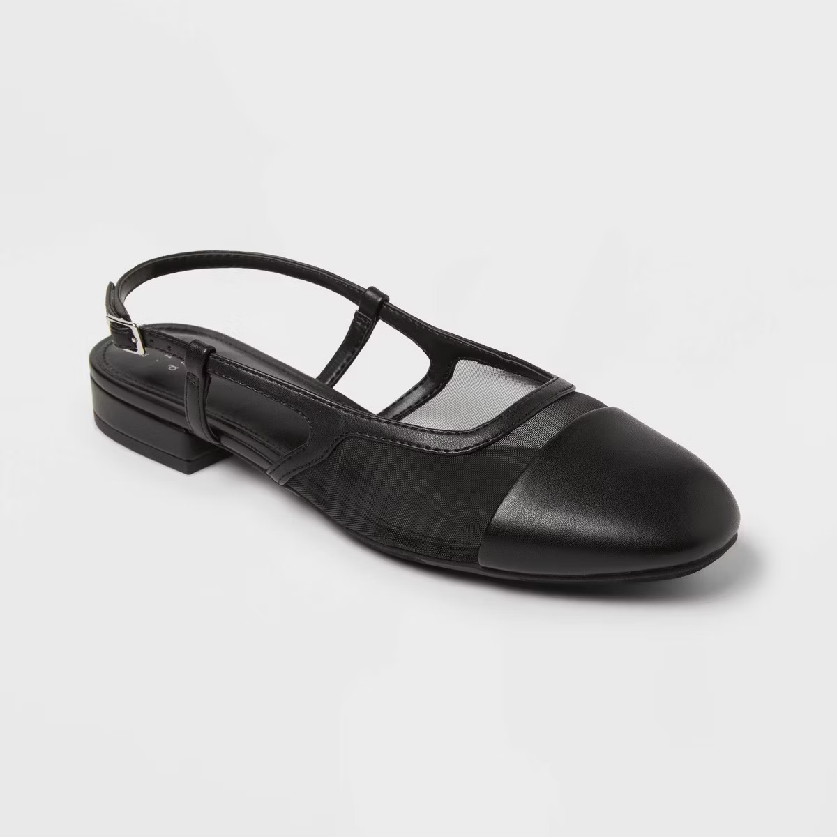 Women's Evelyn Mesh Slingback Ballet Flats - A New Day™ Black | Target