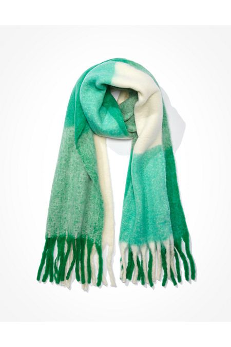 AE Plaid Blanket Scarf Women's Green One Size | American Eagle Outfitters (US & CA)