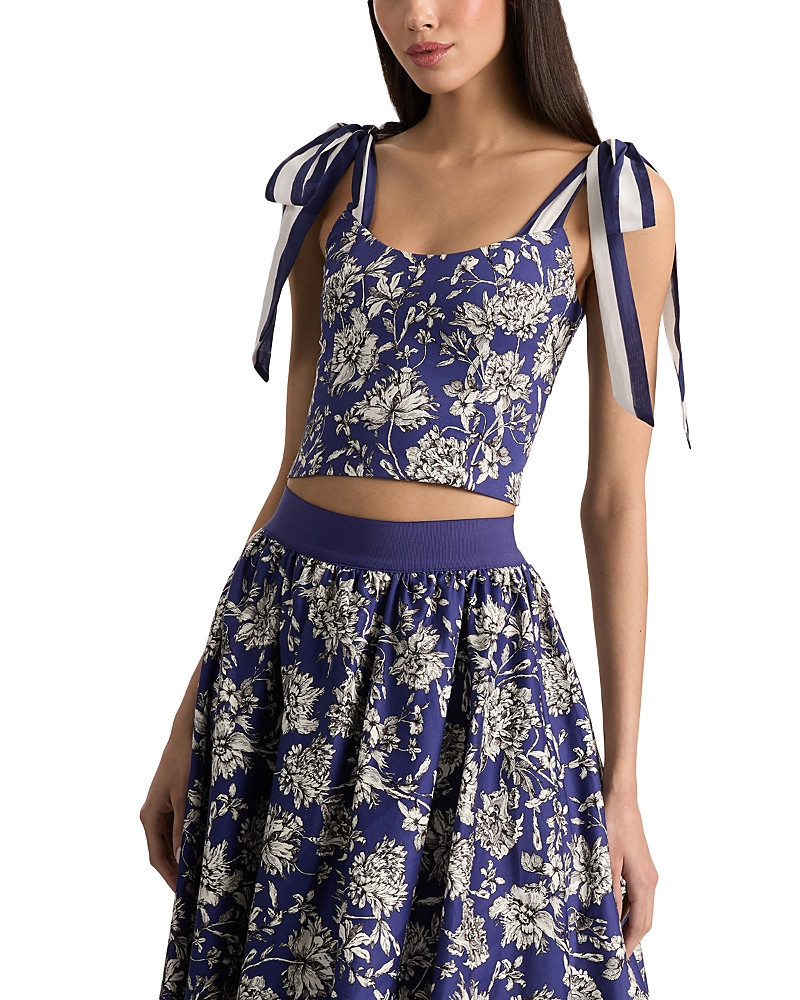 Alice and Olivia Blanca Tie Shoulder Top | Bloomingdale's (US)