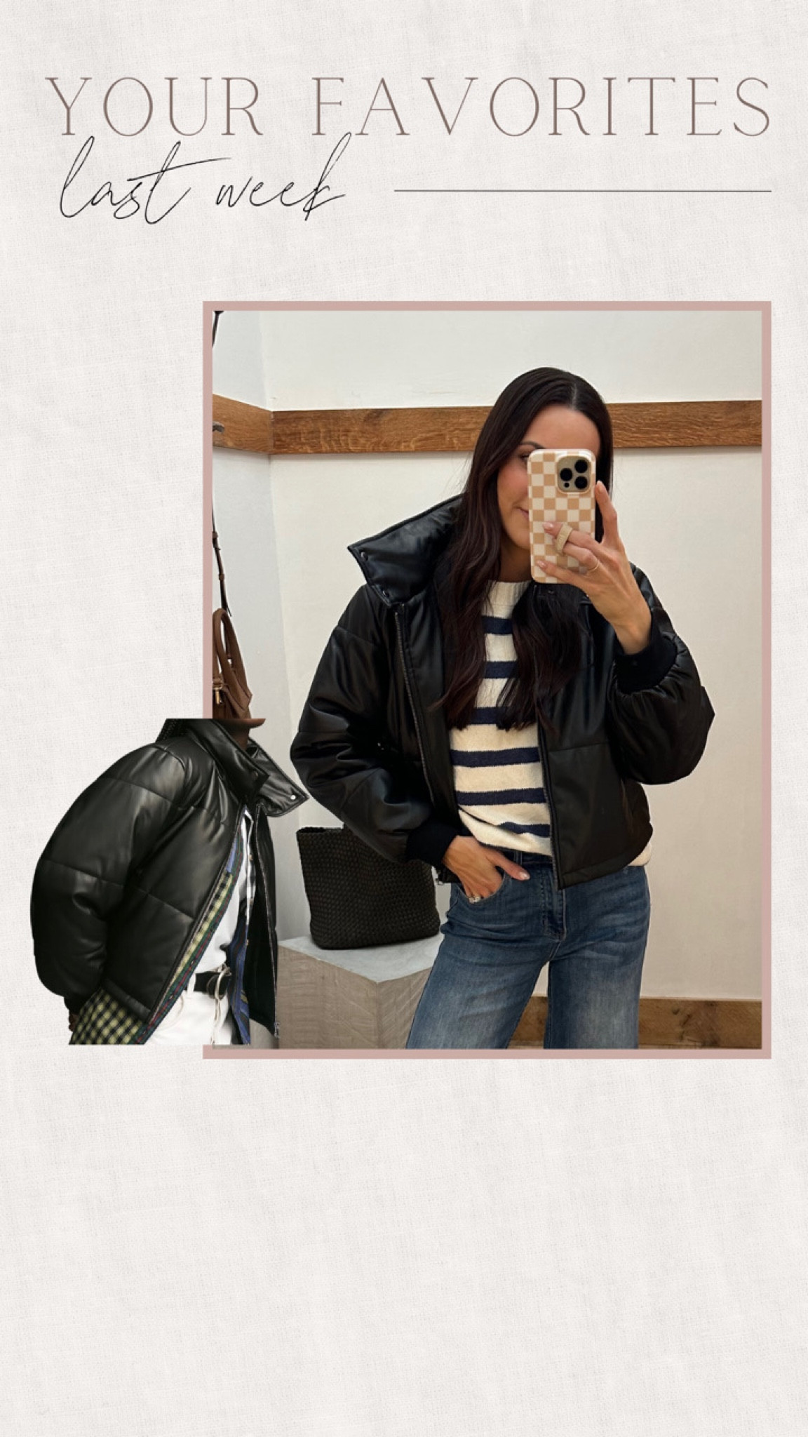 Faux Leather Jacket: 
tts (S)

#LTKHoliday #LTKfindsunder100 #LTKfindsunder50