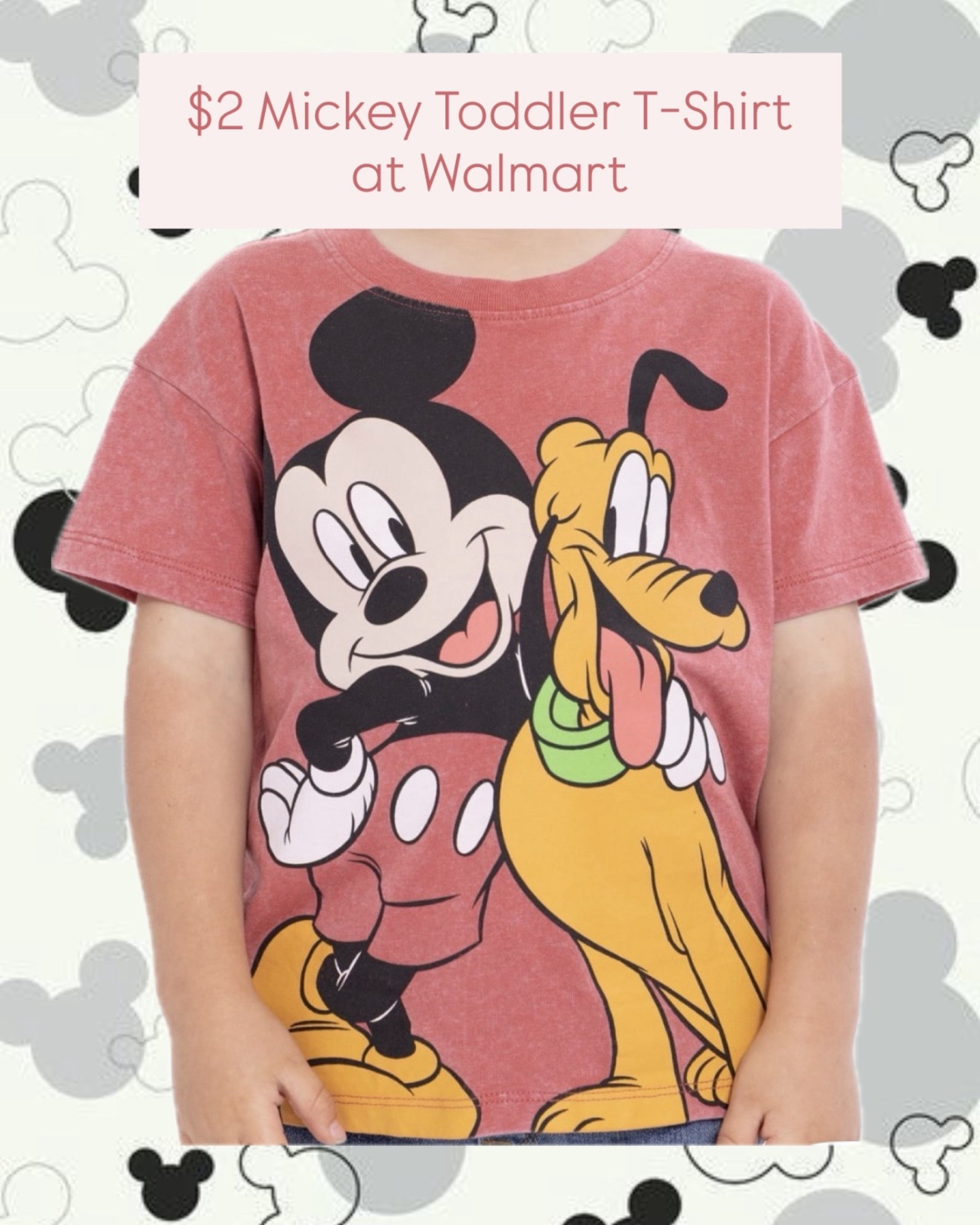 $2 Mickey and Pluto toddler t shirt at Walmart. On Clearance! Super cute! My kids have 3 of these and we love them!