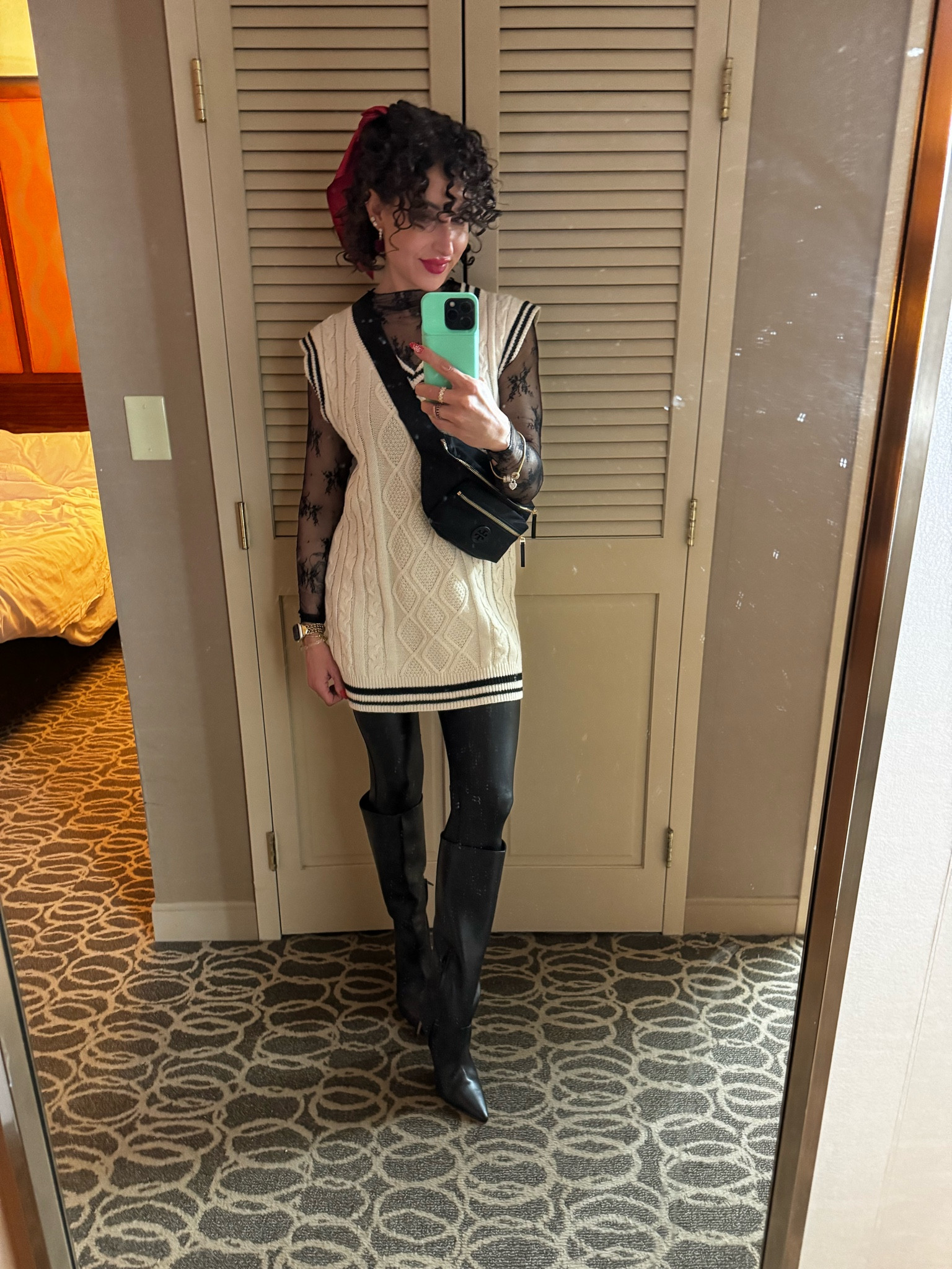 Sporty meets edgy ✨ Cozy sweater vest paired with faux leather leggings, lace details, and knee-high boots for the ultimate chic winter look. Perfect for a casual night out or layered up in style! ❄️ #OOTD #WinterStyle #LayerGameStrong”

#LTKStyleTip #LTKWorkwear #LTKShoeCrush