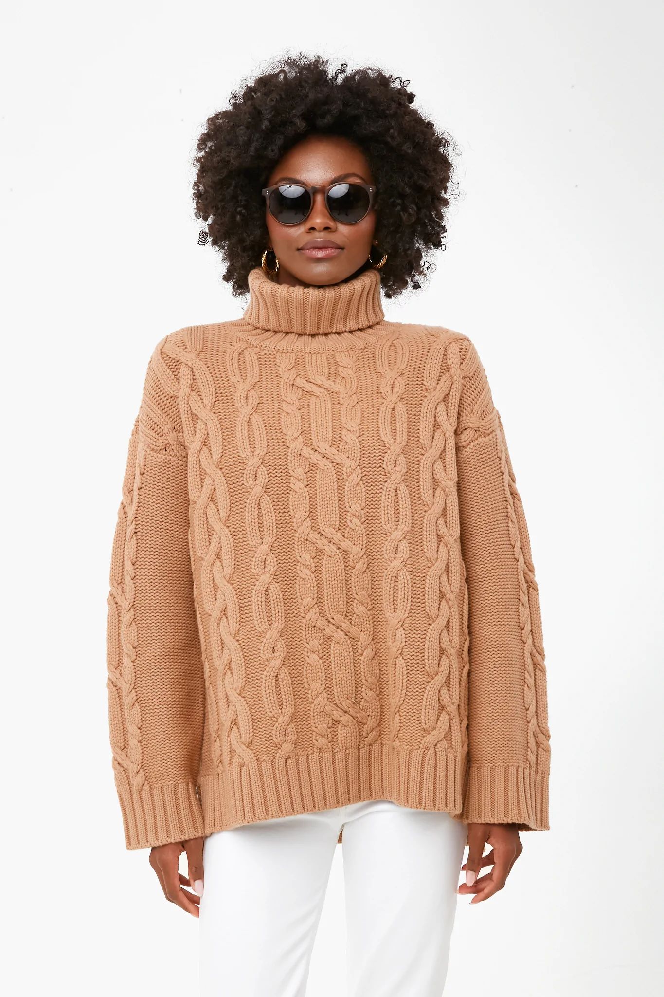 Camel Cable Knit Carson Sweater | Tuckernuck (US)