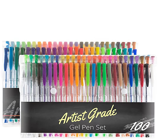 Set of 100 Gel Pen Set by Artist Grade - QVC.com | QVC