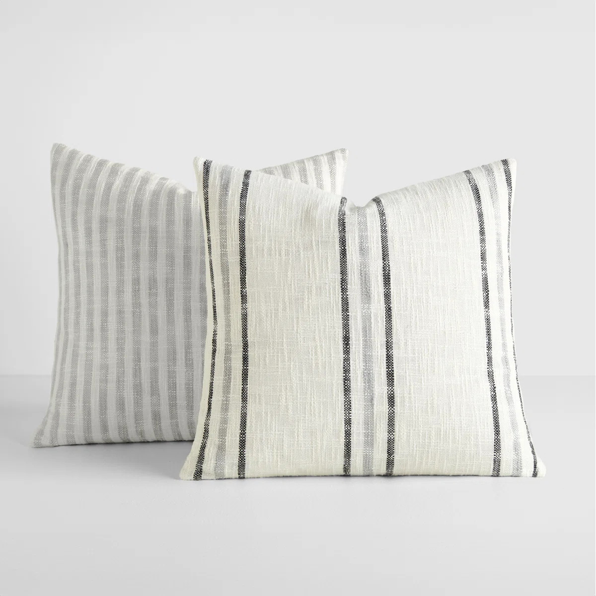 2-Pack Yarn-Dyed Patterns Decor Throw Pillows in Yarn-Dyed Bengal Stripe / Yarn-Dyed Framed Strip... | Wayfair North America