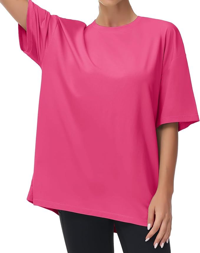 THE GYM PEOPLE Women's Casual Oversized T-Shirts Summer Crewneck Short Sleeve Workout Basic Tee T... | Amazon (US)