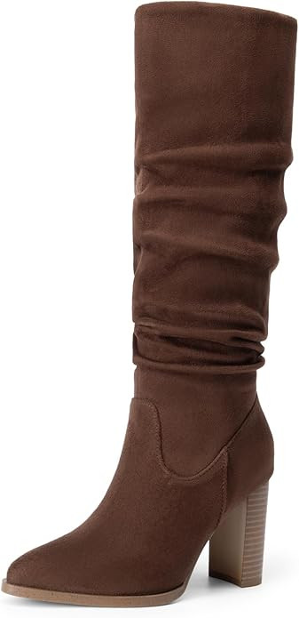 DREAM PAIRS Women's Knee High Boots Pointed Toe Chunky Block Heel Suede Boots Comfortable for Wom... | Amazon (US)