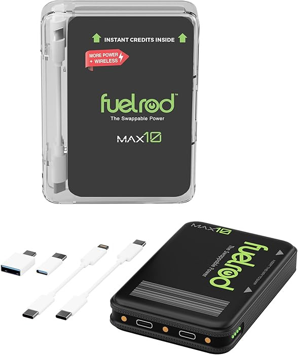 FuelRod MAX10 – High Capacity Portable Charger, Swappable Power, Wireless Charging, USB-C, 10,0... | Amazon (US)