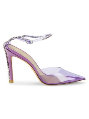 Stuart Weitzman Glam 100 Embellished Trim Transparent Pumps on SALE | Saks OFF 5TH | Saks Fifth Avenue OFF 5TH