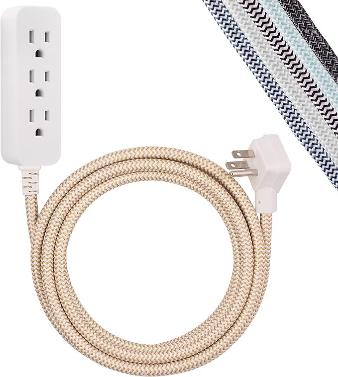 Cordinate 3 Outlet Power Strip Surge Protector Indoor Extension Cord 16 Gauge 245 Joules 10 Ft 3 ... | Amazon (US)