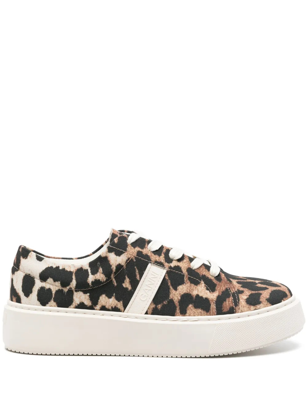 GANNI leopard-print Flatform Sneakers - Farfetch | Farfetch Global