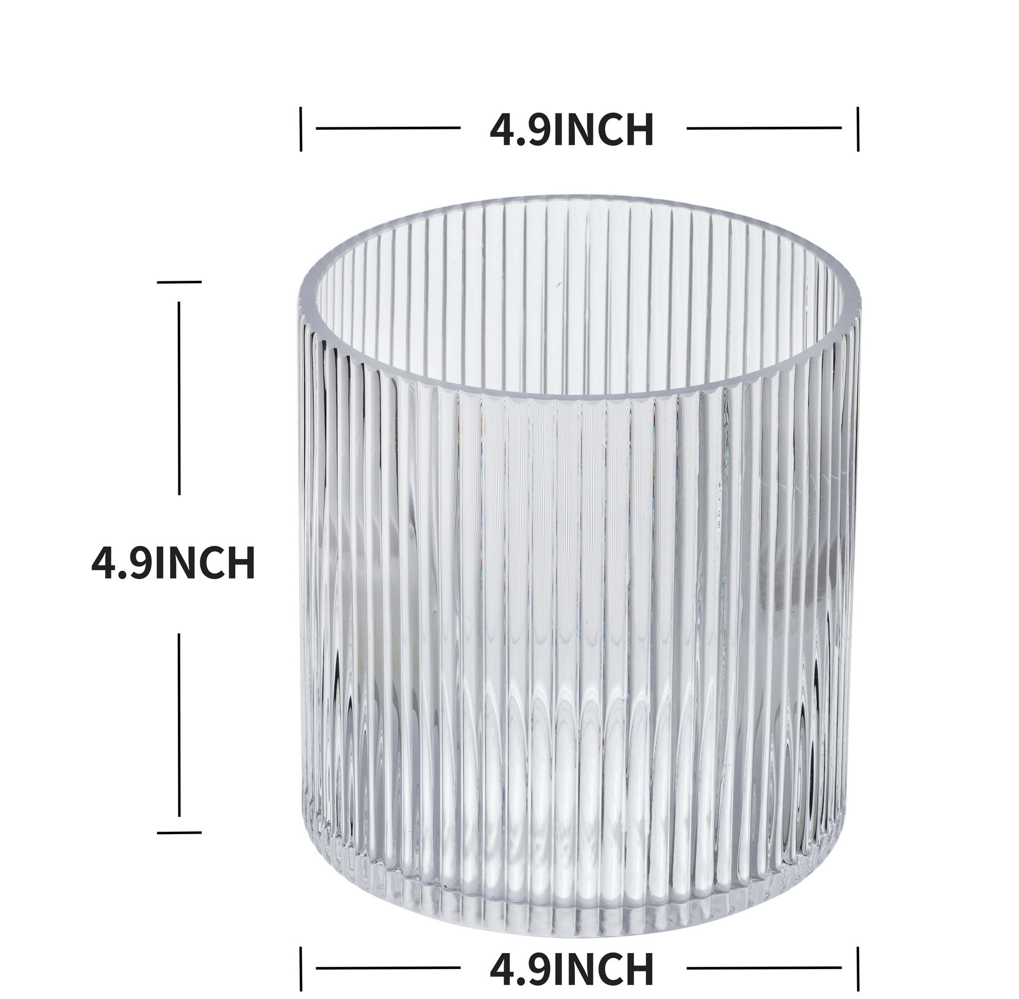 Better Homes & Gardens 5" Clear Glass Ribbed Candle Holder Hurricane, Medium | Walmart (US)