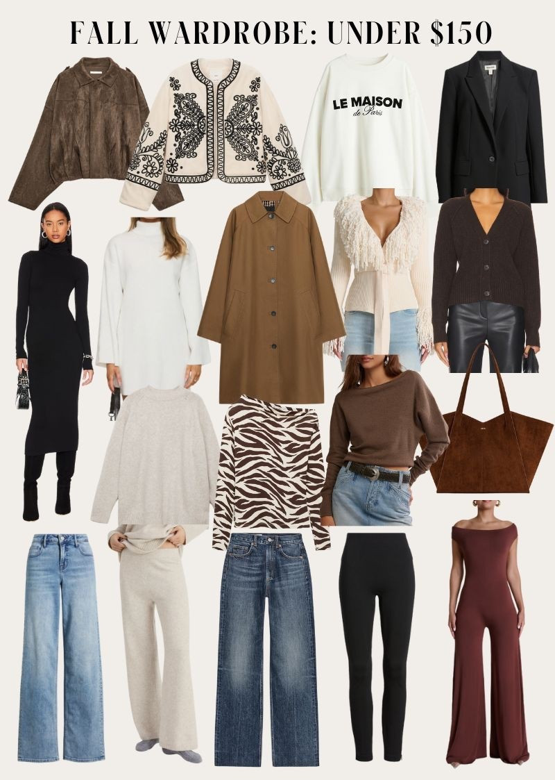 Fall capsule wardrobe under $150
Shop fall jackets, denim, and tops from Zara, H&M and Nordstrom 

#LTKStyleTip #LTKSeasonal #LTKFindsUnder100
