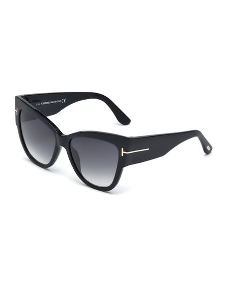 Anoushka Butterfly Sunglasses, Black | Neiman Marcus