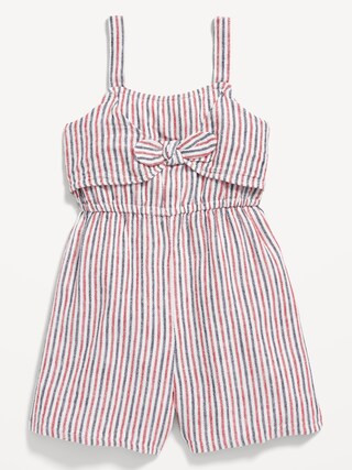Sleeveless Striped Linen-Blend Romper for Toddler Girls | Old Navy (US)