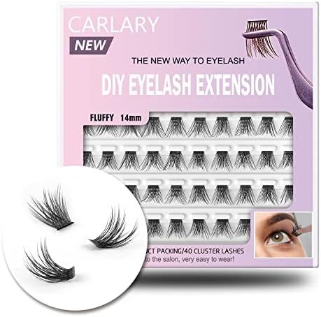DIY Eyelash Extension, Individual Lashes, 3D Effect Reusable 40 Cluster Lashes, C Curl Fluffy Wispy  | Amazon (US)