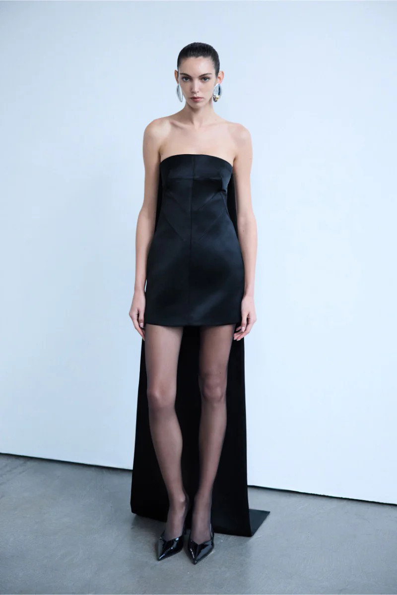 TESSA STRAPLESS MINI DRESS WITH LONG TRAIN | ILA | CULT MIA | CULT MIA UK LTD