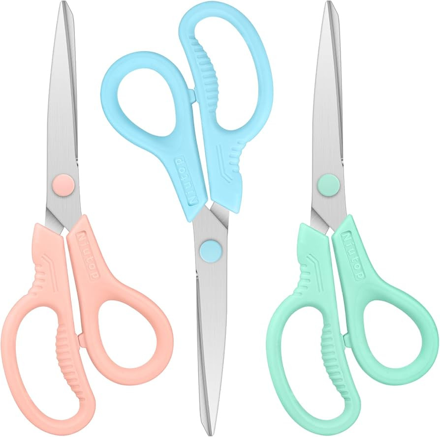 Niutop 8" All Purpose Scissors - Heavy Duty, Ergonomic Comfort Grip Shears for Office, Home, Scho... | Amazon (US)