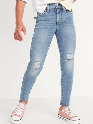 High-Waisted Rockstar 360° Stretch Ripped Jeggings for Girls | Old Navy (US)