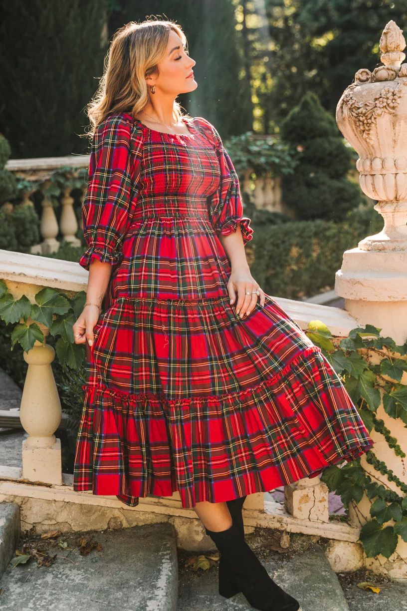 Madeline Dress in Holiday Plaid | Ivy City Co