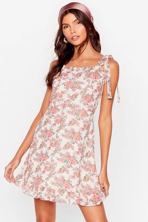 Tie Strap Floral Mini Summer Dress | Nasty Gal (US)