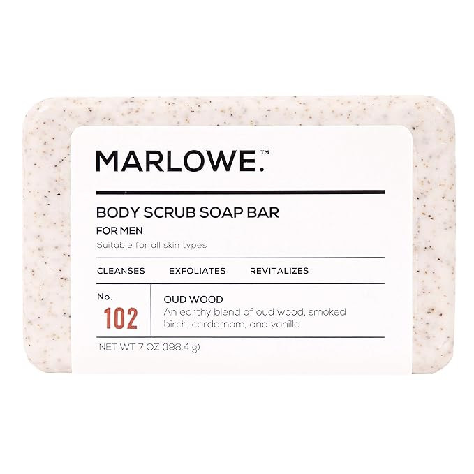 MARLOWE. No. 102 Men's Body Scrub Soap 7 oz | Earthy Oud Wood Scent | Best Exfoliating Bar for Me... | Amazon (US)