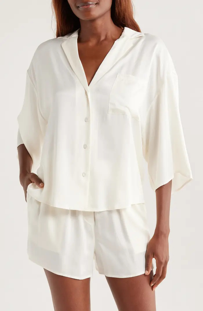 Washable Silk Button-Up Short Pajamas | Nordstrom