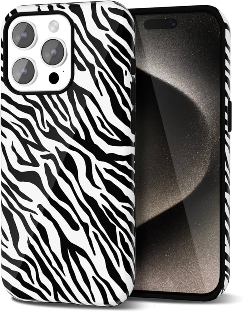 Zebra Print Phone Case for iPhone 15 Pro Max Case Girly, Cute Zebra Case for Women Girls, Luxury ... | Amazon (US)