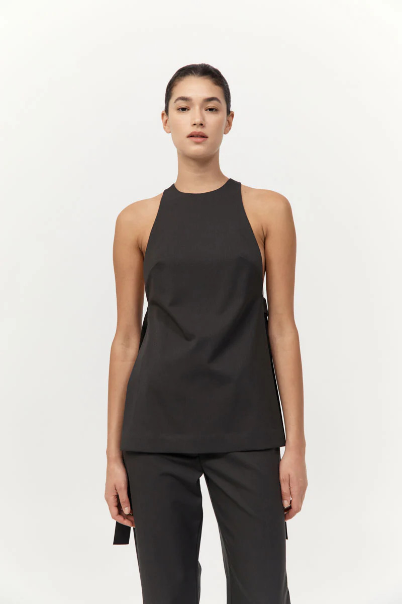 Side Tie Top - Black Olive | St. Agni (US, UK, EU)