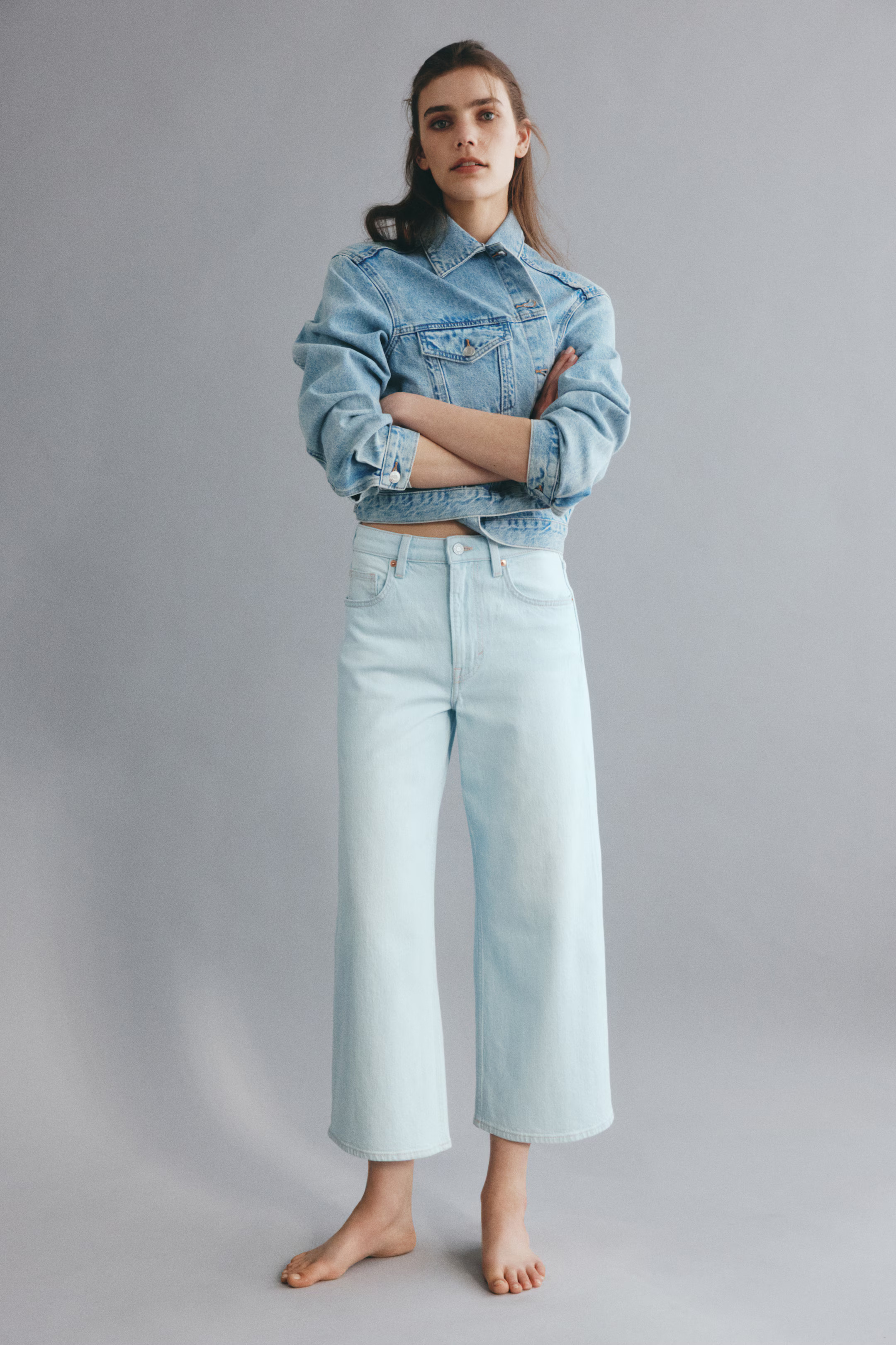 High Rise Wide Leg Cropped Jeans | H&M (US + CA)
