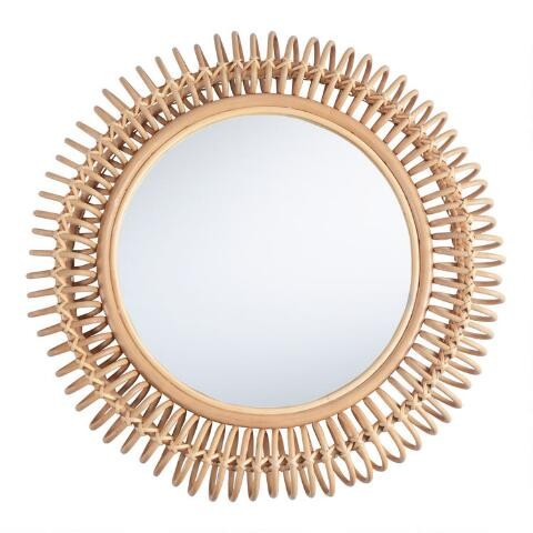 Round Coiled Rattan Wall Mirror | World Market
