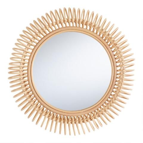 Round Coiled Rattan Wall Mirror | World Market