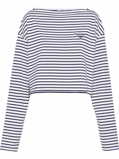 logo-detail striped T-shirt | Farfetch (UK)