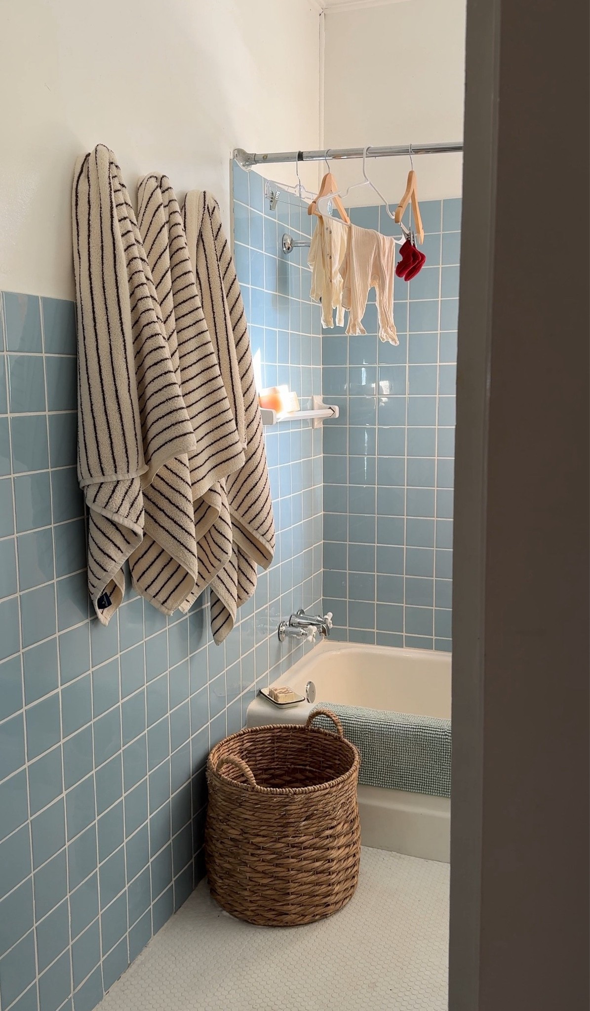I love our little blue bathroom 🥹🩵

#LTKHome #LTKdayinmylife #LTKmorningroutine