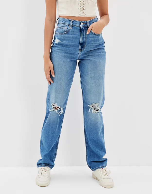AE Ripped Highest Waist Baggy Straight Jean | American Eagle Outfitters (US & CA)