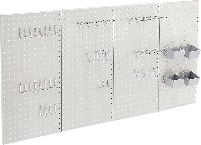 Amazon Basics Rectangular Metal Pegboard Kit for Wall Storage, Rust and Scratch Resistant, 48-Pie... | Amazon (US)