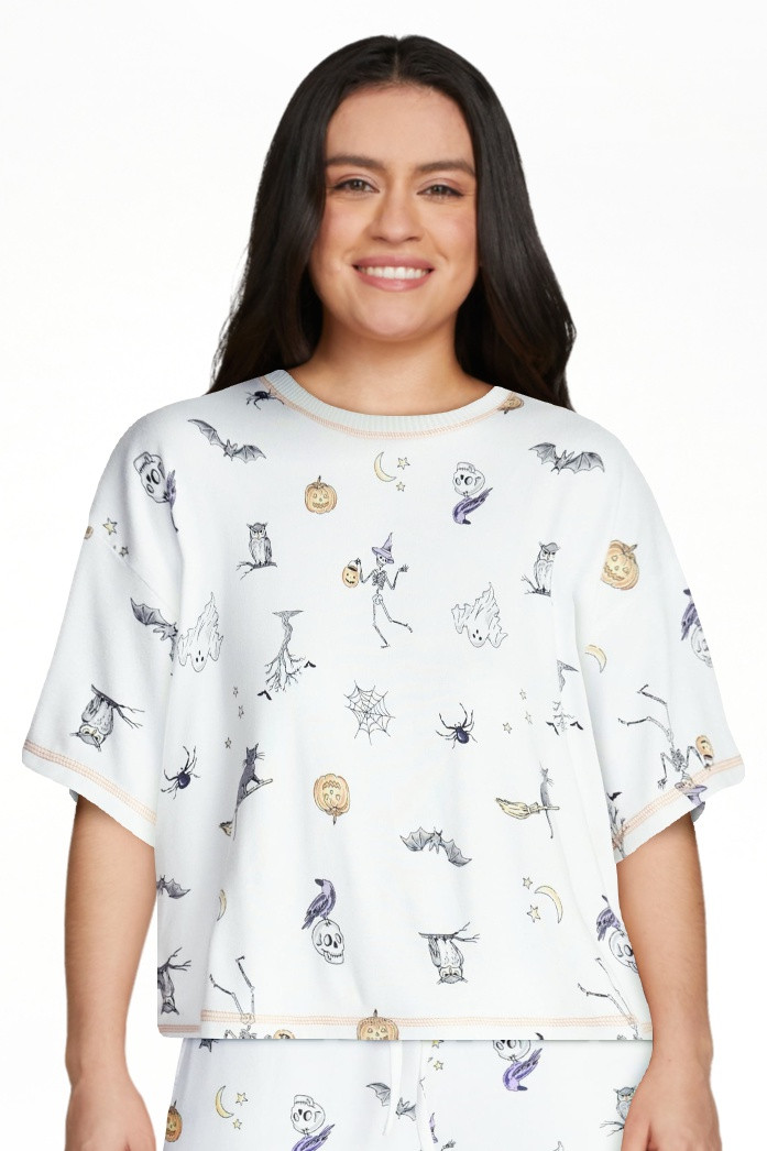 Way to Celebrate Women's Hacci Knit Short Sleeve Sleep Top, Sizes XS to 3X | Walmart (US)
