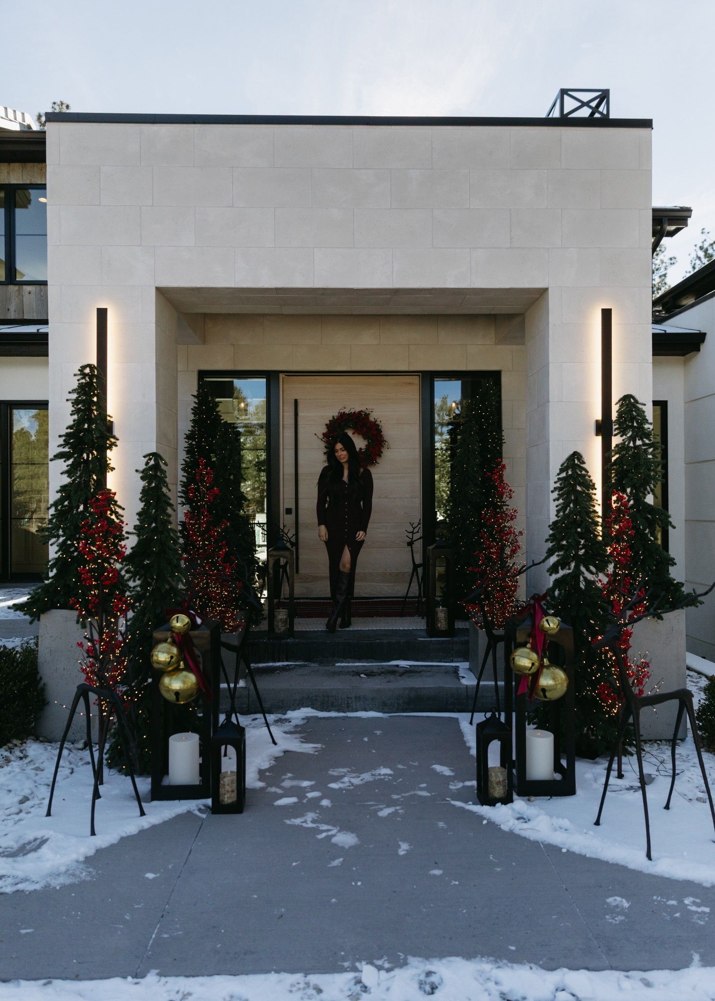 Christmas front porch! The lit berry trees and the bronze deer are so good. The Caleb Lanterns look good year-round!


#LTKHoliday #LTKSeasonal #LTKHome