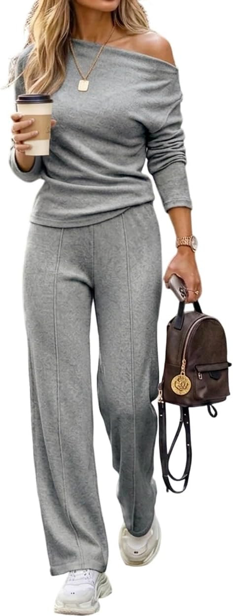 Women's 2-Piece Knit l Ribbed Lounge Set | Amazon (US)