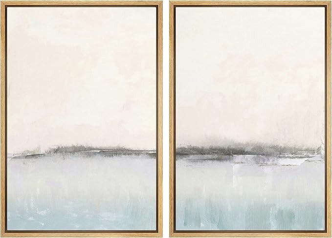 SIGNWIN Framed Canvas Print Wall Art Set Watercolor Gradient Landscape Abstract Shapes Illustrati... | Amazon (US)